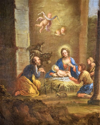 Antiquités - Paysage arcadien avec la Nativité - Andrea Locatelli (1695-1741) atelier